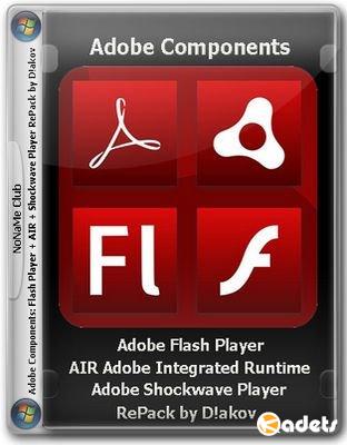 Adobe components: Flash Player 28.0.0.161 + AIR 28.0.0.127 + Shockwave Player 12.3.1.201 RePack by D!akov (x86-x64) (2018) Multi/Rus