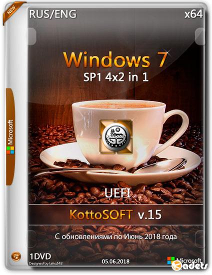 Windows 7 SP1 x64 4x2 in 1 KottoSOFT v.15 (RUS/ENG/2018)