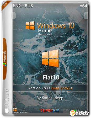 Windows 10 Home x64 1809 Flat10 By Sunehildeep (ENG+RUS/2018)