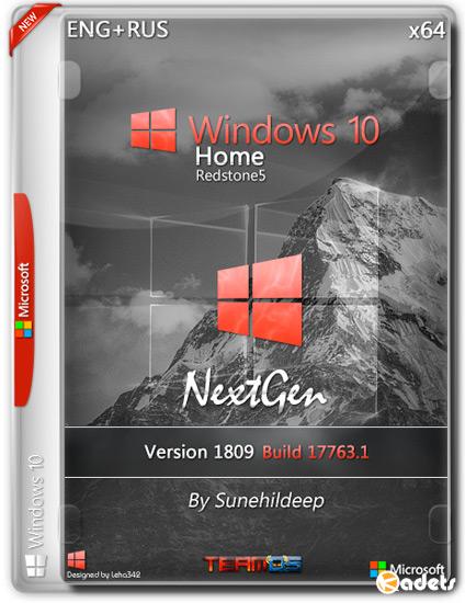 Windows 10 Home x64 1809 NextGen By Sunehildeep (ENG+RUS/2018)