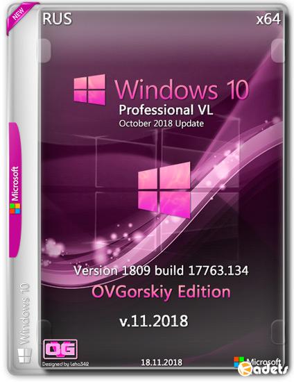 Windows 10 Professional VL x64 1809 RS5 by OVGorskiy v.11.2018 (RUS)