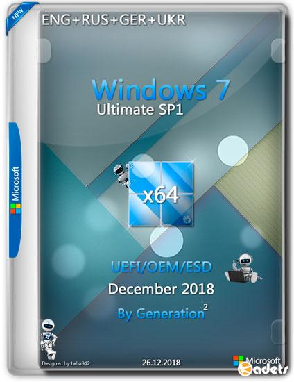 Windows 7 Ultimate SP1 x64 OEM Dec 2018 by Generation2 (ENG+RUS+GER+UKR)