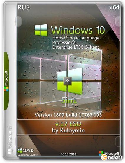 Windows 10 (v.1809) 5in1 by kuloymin v.17 ESD [x64/RUS/2018]